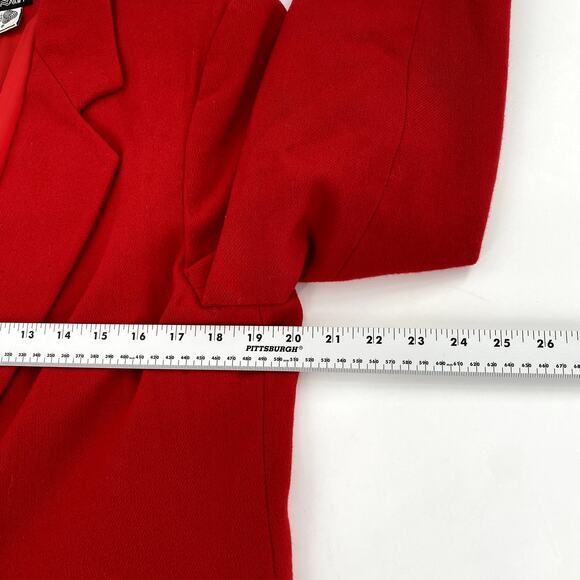 Savannah Blazer Jacket Women Sz 10 VTG/Small Modern Red Wool Preppy Academia - Picture 5 of 13